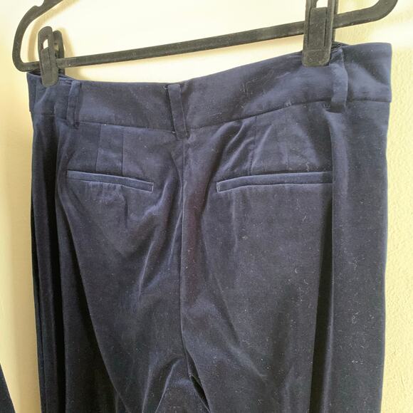 Talbots Size 12P/12 2-Piece Pant Suit w/ Blazer Jacket Midnight Blue Velvet - Picture 9 of 13